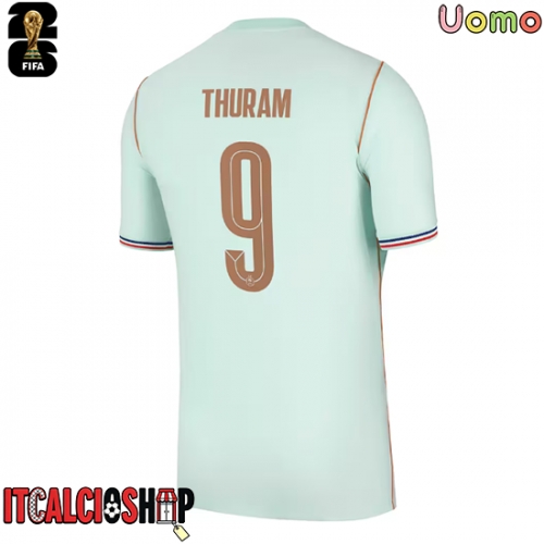 Francia Marcus Thuram #9 Seconda Maglia Mondiali 2026 Manica Corta